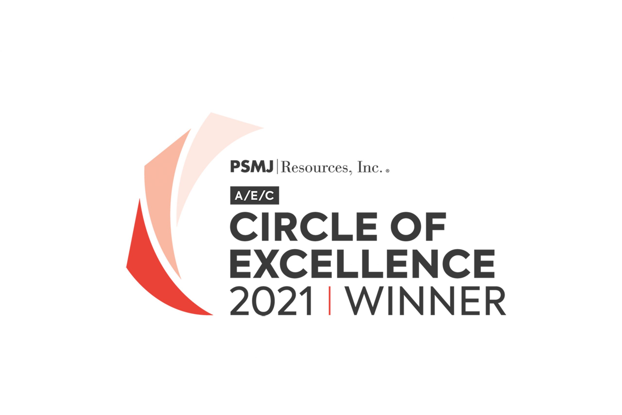 PSMJ banner with text reading: Circle of Excellence 2021 Winner